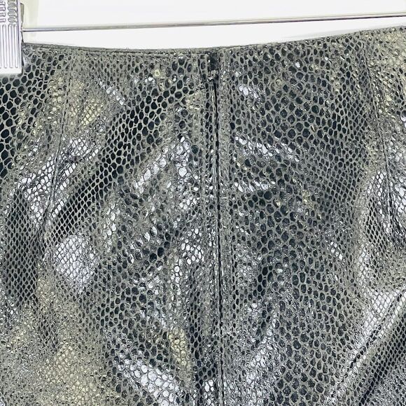 Cache Brown Leather Snakeskin Print A-Line Knee Length Skirt Womens 6 New‎ NWT - Picture 5 of 8